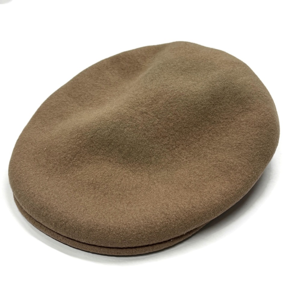 Vintage Kangol Design Flat Cap Tan Brown Wool Blend Made in England Mens Hat
